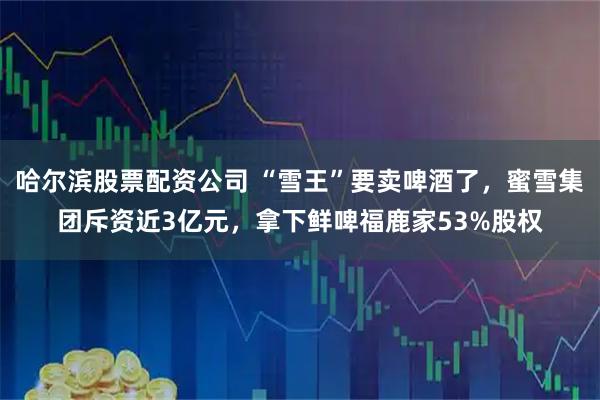 哈尔滨股票配资公司 “雪王”要卖啤酒了，蜜雪集团斥资近3亿元，拿下鲜啤福鹿家53%股权
